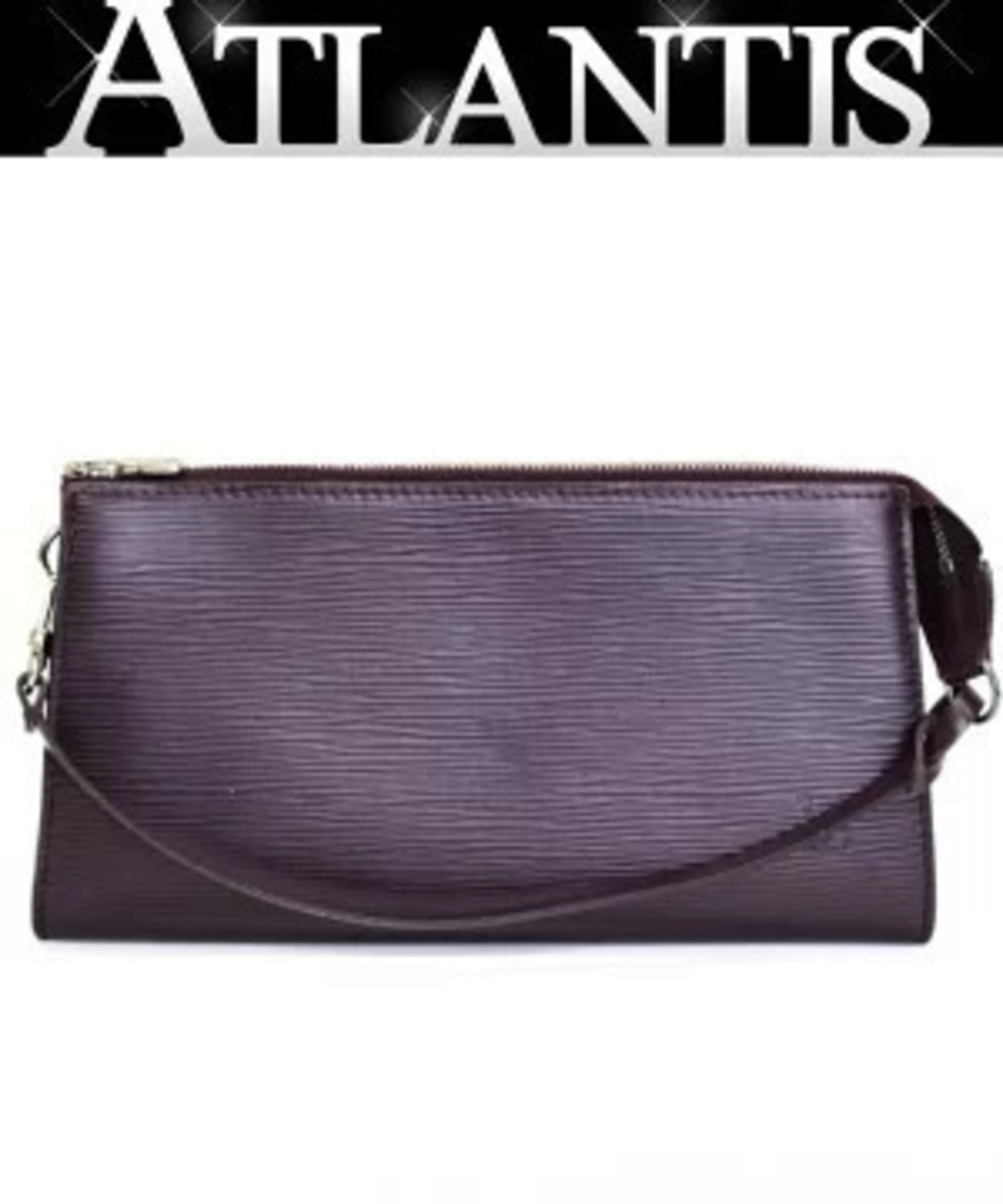 Louis Vuitton Pochette Accessoires Accessory Pouch Clutch Epi Leather Cassis